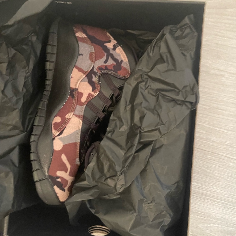Jordan Brown Black Camouflage Athletic Shoes Retro 10